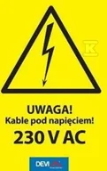 Ogrzewanie podłogowe - Naklejka ostrzegawcza "Kable pod napięciem" - miniaturka - grafika 1