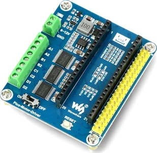 Waveshare DC Motor Driver Module - czterokanałowy sterownik silników - nakładka do Raspberry Pi Pico - Waveshare 19764} WSR-20548 - Komputery jednopłytkowe - miniaturka - grafika 1