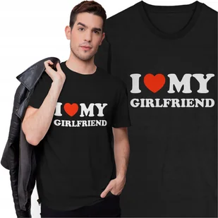 Koszulka I Love My Hot Girlfriend Śmieszny Prezent Dla Chłopaka - Koszulki męskie Koszulka I Love My Hot Girlfriend Śmieszny Prezent Dla Chłopaka - Koszulki męskie - miniaturka - grafika 1