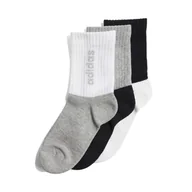 Skarpetki męskie - Skarpety za kostkę ADIDAS LIN KIDS CRW 3P JF8538 – Czarny - miniaturka - grafika 1