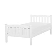 Łóżka - Beliani Łóżko drewniane 90 x 200 cm białe GIVERNY - miniaturka - grafika 1