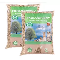 Żwirek dla kotów - Lovery Animals Ekologiczny żwirek drewniany pellet dla kota, świnki, królika 2x7L - miniaturka - grafika 1