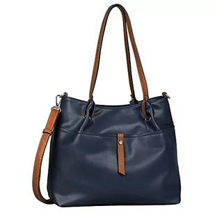 TOM TAILOR Damska Novara Zip shopper L, L, ciemnoniebieski - l - Torebki damskie - miniaturka - grafika 1