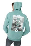 Bluzy męskie - TRENDYOL MAN BLUZA MĘSKA Z KAPTUREM Z NADRUKIEM NA PLECACH MIĘTOWA L 5DA - miniaturka - grafika 1