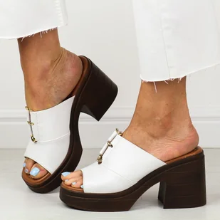 Białe klapki damskie Vinceza 17308 - Klapki i japonki damskie - miniaturka - grafika 1