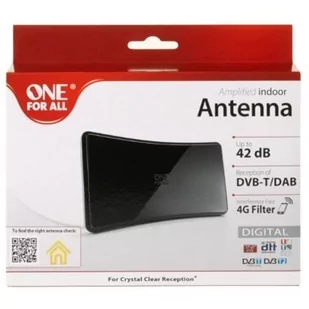 one for all Antena wewnętrzna One For All SV9420 ze wzmacniaczem 42 dB do 15 km czarna SV9420 - Anteny TV - miniaturka - grafika 2