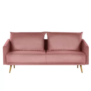 Beliani Sofa 3-osobowa welurowa różowa MAURA - Sofy i kanapy - miniaturka - grafika 1