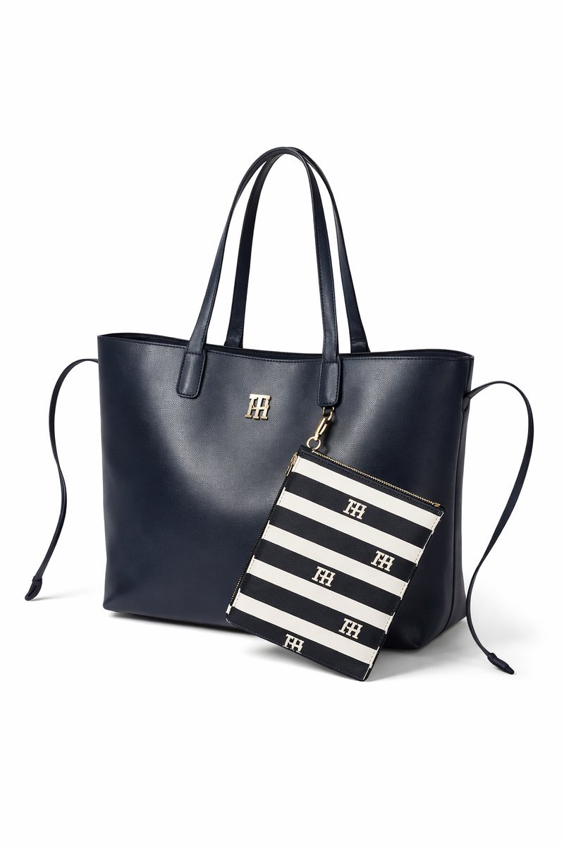 TOMMY HILFIGER GRANATOWA TORBA SHOPPER Z BRELONKIEM 1I3A