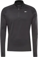 Bluzy męskie - REEBOK - BLUZA MĘSKA - RUNNING QUARTER ZIP HI0051 czarna - miniaturka - grafika 1