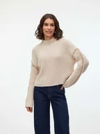 Swetry damskie - Vero Moda Sweter "New Cream" w kolorze beżowym - miniaturka - grafika 1
