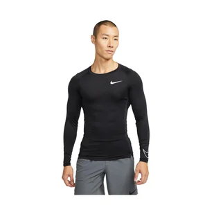 Nike Pro Tight Top dł. rękaw 010 : Rozmiar - S - Pozostała odzież narciarska - miniaturka - grafika 1