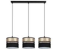 Lampy sufitowe - Żyrandol na lince LIMA 3xE27/60W/230V złoty/czarny - miniaturka - grafika 1