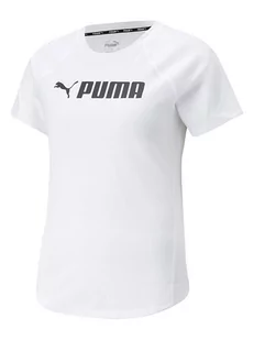 Puma Koszulka sportowa "Fit Logo" w kolorze białym - Koszulki sportowe damskie - miniaturka - grafika 1