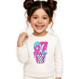 BLUZA DZIECIĘCA 67 SIX SEVEN KOSZYKÓWKA DLA CHŁOPCA DZIEWCZYNKI 122-128 - Bluzy dla dziewczynek BLUZA DZIECIĘCA 67 SIX SEVEN KOSZYKÓWKA DLA CHŁOPCA DZIEWCZYNKI 122-128 - Bluzy dla dziewczynek - miniaturka - grafika 1