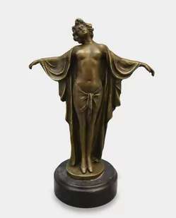 Kobieta w Długiej Szacie Rzeźba z Brązu w Stylu Art Deco - Figurki dekoracyjne - miniaturka - grafika 1