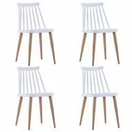 Krzesła - vidaXL Krzesła jadalniane, 4 szt., białe, plastik - miniaturka - grafika 1