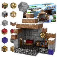 Klocki - Klocki Magnetyczne 3D Kostki Konstrukcyjne Piksele Bloczki Kosteczki Zestaw Kreatywnych Klocków Budowlanych 120 el. XXL ŚWIAT - miniaturka - grafika 1