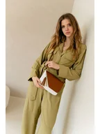 Torebki damskie - Anna Morellini Skórzana torebka "Lola" w kolorze jasnobrązowo-białym - 24 x 18 x 6 cm - miniaturka - grafika 1