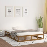 Łóżka - Lumarko Rama łóżka, miodowy brąz, 150x200 cm, King Size, lite drewno - miniaturka - grafika 1