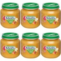 BoboVita Brzoskwinie i jabłka po 4 miesiącu zestaw 6 x 125 g - Desery dla dzieci - miniaturka - grafika 1