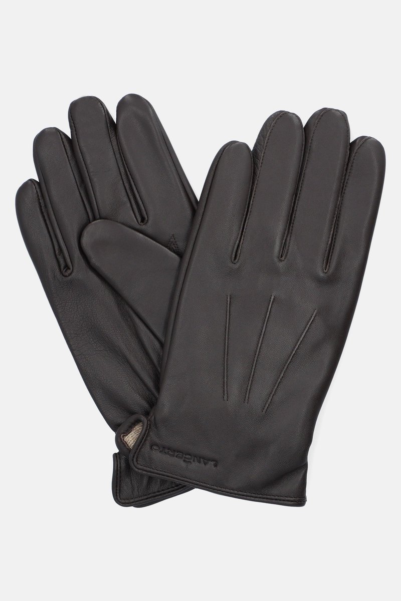 Rękawiczki Brązowe Skórzane Touch