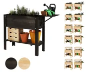 Pozostałe akcesoria do uprawy roślin - Ziołownik na nóżkach z półką dolną i boczną OBL - Czarny / Wamar-Sosenka - miniaturka - grafika 1