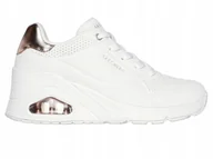 Moda i Uroda OUTLET - BUTY damskie SKECHERS UNO HI STEPS 177520-WHT na koturnie białe 39,5 - miniaturka - grafika 1