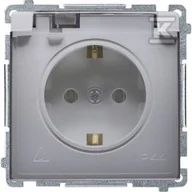Gniazdka elektryczne - Kontakt Simon KONTAKT_SIMON Gniazdo pojedyncze bryzgoszczelne IP44 Schuko BASIC Stal BMGSZ1BZ.01/21A - miniaturka - grafika 1
