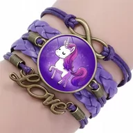Biżuteria dla dzieci - BRANSOLETKA fioletowa Kucyk Jednorożec Unicorn - miniaturka - grafika 1