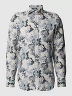 Koszule męskie - Koszula lniana o kroju slim fit z kwiatowym nadrukiem na całej powierzchni model ‘Hugh’ - miniaturka - grafika 1