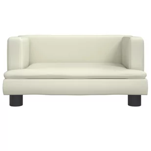 Sofa dla dzieci, kremowa, 60x40x30 cm, sztuczna skóra Lumarko! - Sofy i kanapy - miniaturka - grafika 4