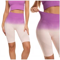 Legginsy - Krótkie LEGGINSY DAMSKIE Kolarki Bezszwowe Push-Up Wysoki Stan MORAJ L - miniaturka - grafika 1