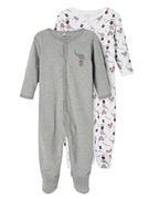 Śpiochy dla niemowląt - NAME IT piżama dla małych dzieci uniseks, szary melanż, 56 cm - miniaturka - grafika 1