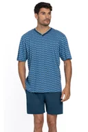 Piżamy męskie - Piżama męska VINCENTE M Niebieski - miniaturka - grafika 1
