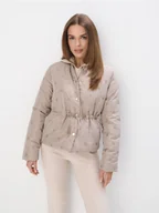 Kurtki damskie - Mohito - Krótka beżowa kurtka pikowana - beżowy - miniaturka - grafika 1