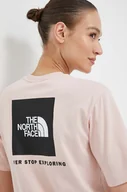 Koszulki sportowe damskie - The North Face t-shirt bawełniany kolor różowy - miniaturka - grafika 1