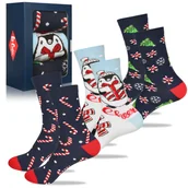 Skarpetki damskie - Lee Cooper Skarpety Damskie Świąteczne 3 pary Bawełna Słodkie Długie 35/38 - miniaturka - grafika 1