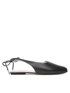 Sandały damskie - Calvin Klein Sandały Ballerina Sling Back Lth HW0HW02655 Czarny - miniaturka - grafika 1