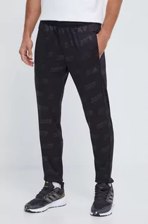 Spodnie męskie - adidas spodnie dresowe kolor czarny wzorzyste - grafika 1