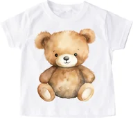 Koszulki dla dziewczynek - BIAŁA koszulka NA DZIEŃ MISIA DLA CHŁOPCA MISIEK78 - miniaturka - grafika 1