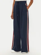 Spodnie damskie - Weekend Max Mara Spodnie palazzo Marsala 2515781011 Granatowy Wide Leg - miniaturka - grafika 1