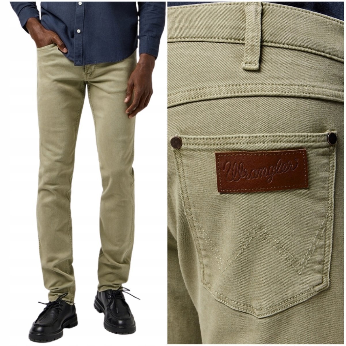 Wrangler RIVER regular tapered Tea klasyczne spodnie materiałowe W32 L32