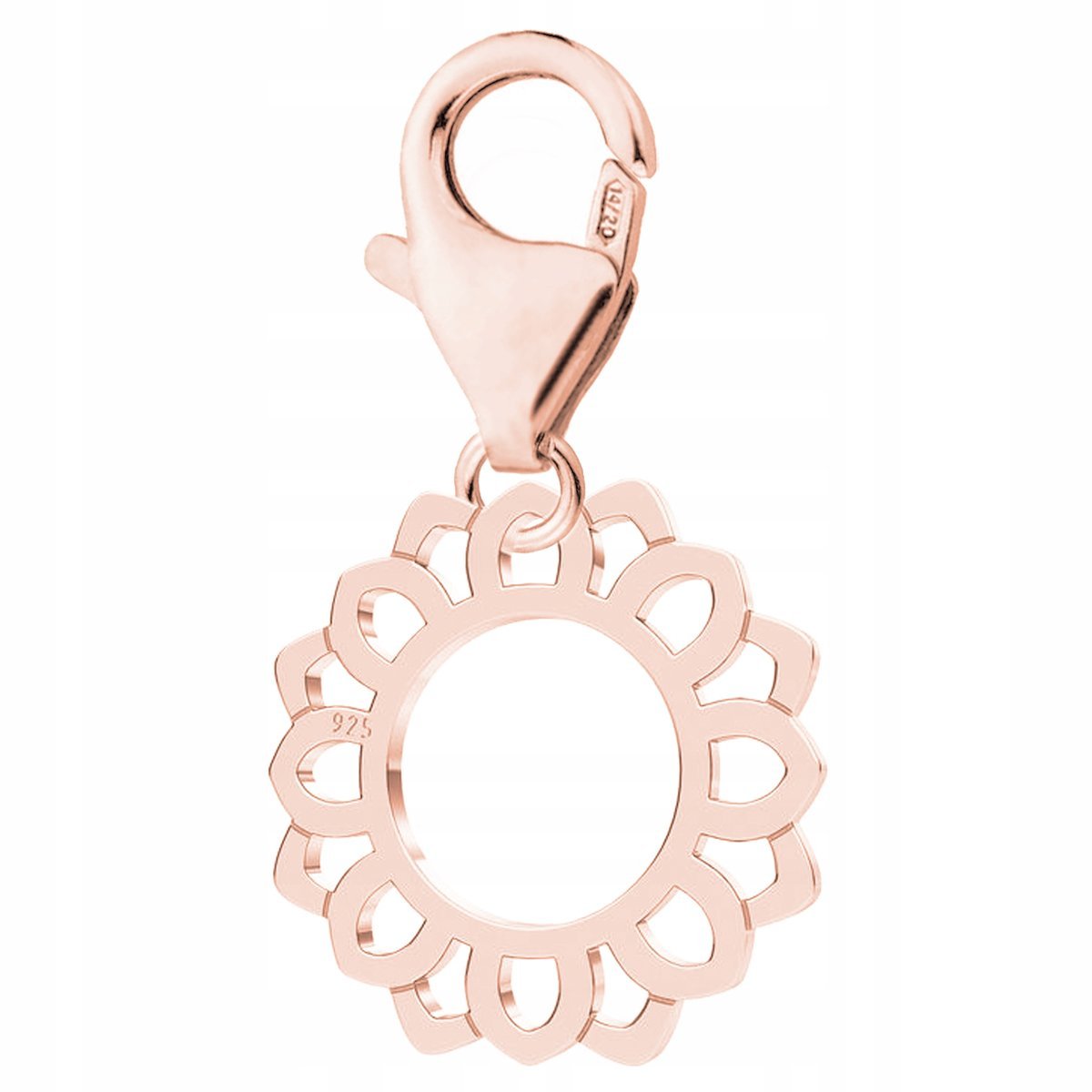 Zawieszka Rozeta Kwiat różowe złoto srebro 925