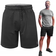 Spodenki męskie - Krótkie Spodenki SZORTY Dresowe Męskie CRICKET Czarne XL Pako Jeans - miniaturka - grafika 1