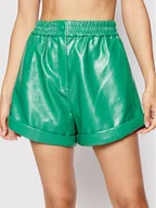 Spodenki damskie - ROTATE Szorty skórzane Belina Shorts RT1080 Zielony Regular Fit 5715290025491 34, 36, 38, 40, 42 - miniaturka - grafika 1
