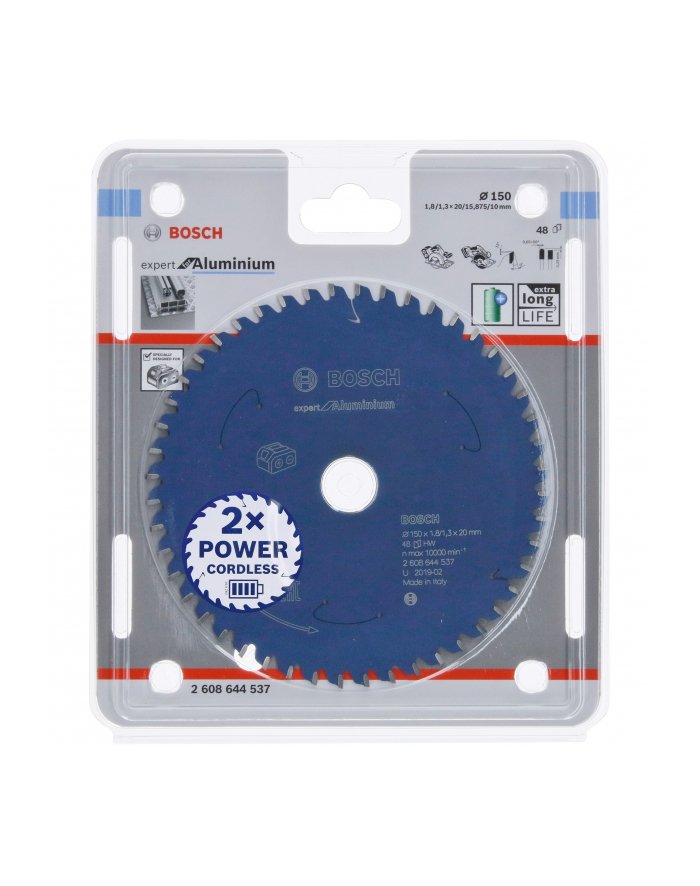 Bosch circular saw blade Expert for aluminum, 150mm, 48Z bore 20mm, for cordless hand-held circular saws