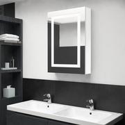 Szafki łazienkowe - vidaXL vidaXL Szafka łazienkowa z lustrem i LED lśniąca biel 50x13x70 cm 326494 - miniaturka - grafika 1