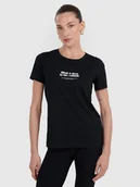 Koszulki i topy damskie - 4F T-shirt regular z nadrukiem damski - czarny M - miniaturka - grafika 1