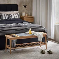 Szafki na buty - SoBuy Ławka na buty z siedziskiem Ławka do przedpokoju Ławka do łóżka Stojak na buty z kołkami Szafka na buty Natural WHT ok. 110x44x37cm HFSR02-N - miniaturka - grafika 1