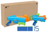 Zabawki militarne - Nerf Elite Jr Ultimate Starter Set, 2 Easy Play Toy Foam Blasters, 15 Nerf - miniaturka - grafika 1